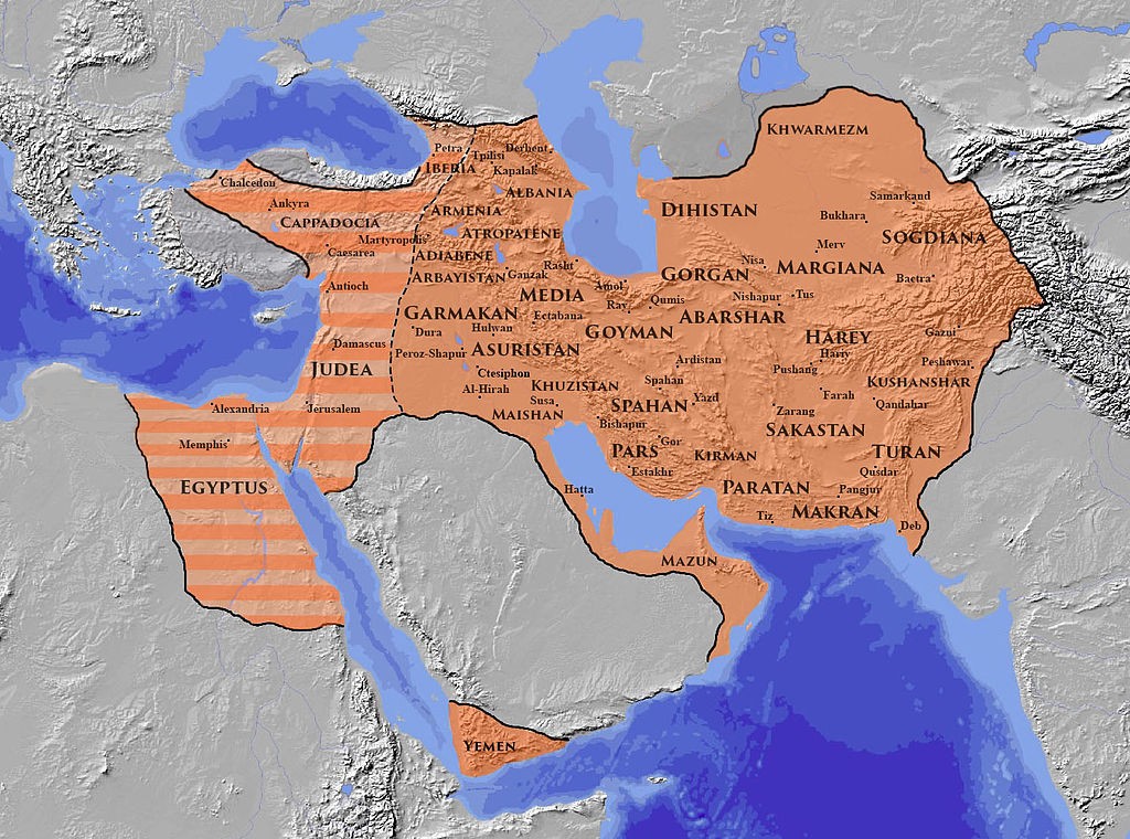 L'empire sassanide à son apogée (621 ap. J.-C.)