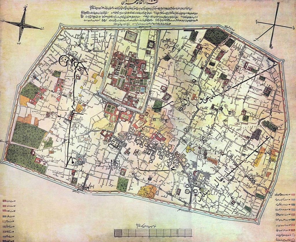 Plan de Téhéran en 1857
