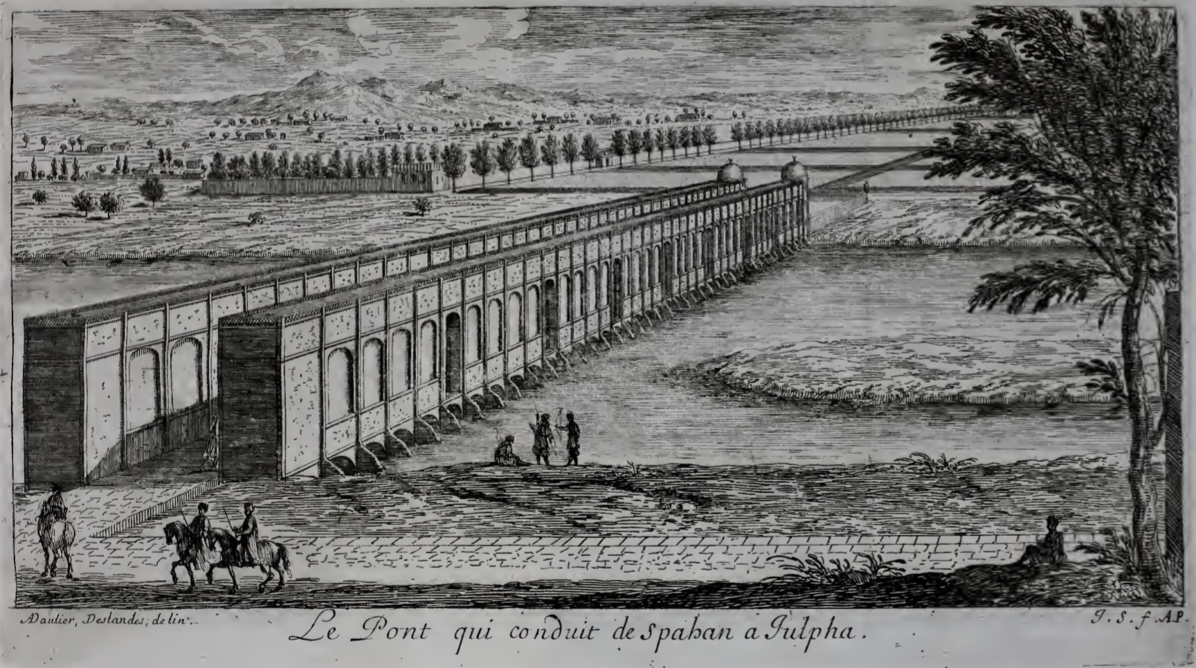 Le pont reliant Ispahan à Julpha, en 1673.
